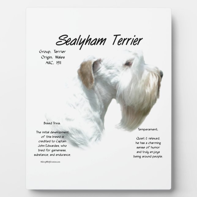 Sealyham Terrier History Fotoplatte (Vorderseite)