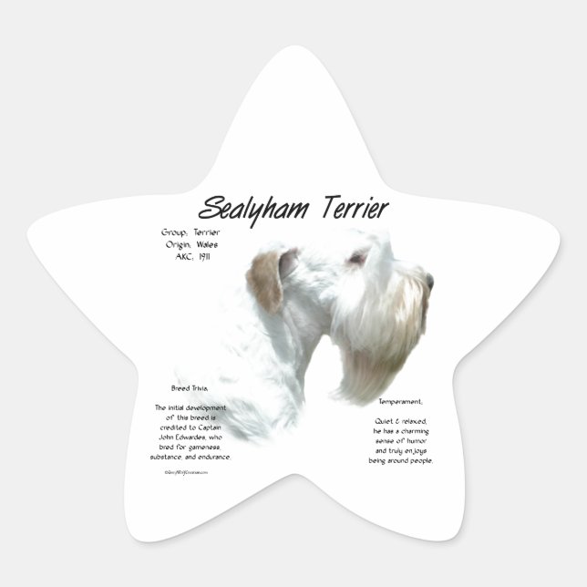 Sealyham Terrier History Stern-Aufkleber (Vorderseite)