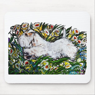 Sealyham Terrier Narzissen Mousepad