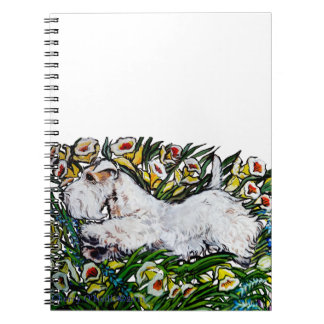 Sealyham Terrier Narzissen Notizblock