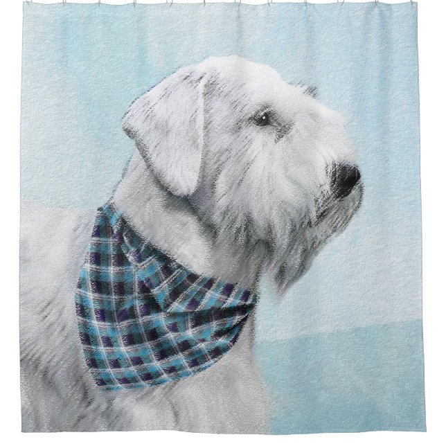 Sealyham Terrier Painting - Niedliche Original Dog Duschvorhang (Vorderseite)