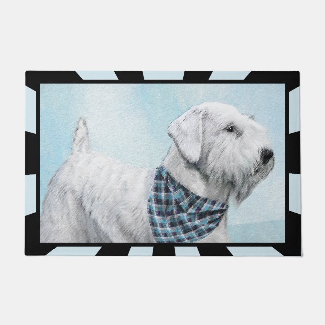 Sealyham Terrier Painting - Niedliche Original Dog Fußmatte (Vorderseite)
