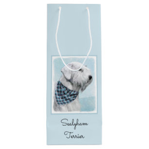 Sealyham Terrier Painting - Niedliche Original Dog Geschenktüte Für Weinflaschen