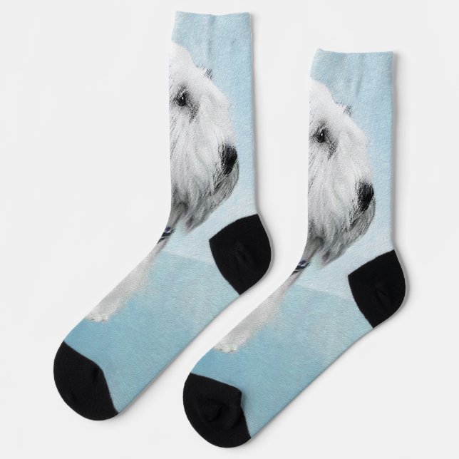 Sealyham Terrier Painting - Niedliche Original Dog Socken (Linkes Detail)