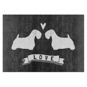 Sealyham Terrier Silhouetten Liebe Schneidebrett