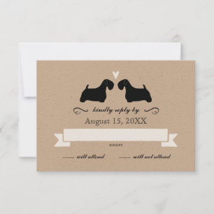 Sealyham Terrier Silhouettes Mariage Réponse RSVP