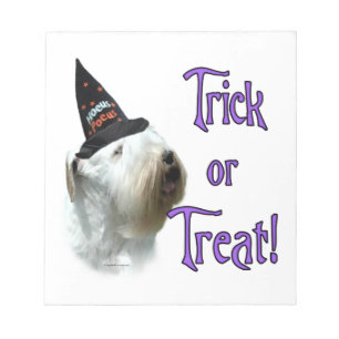 Sealyham Terrier Trick oder Treat Notizblock