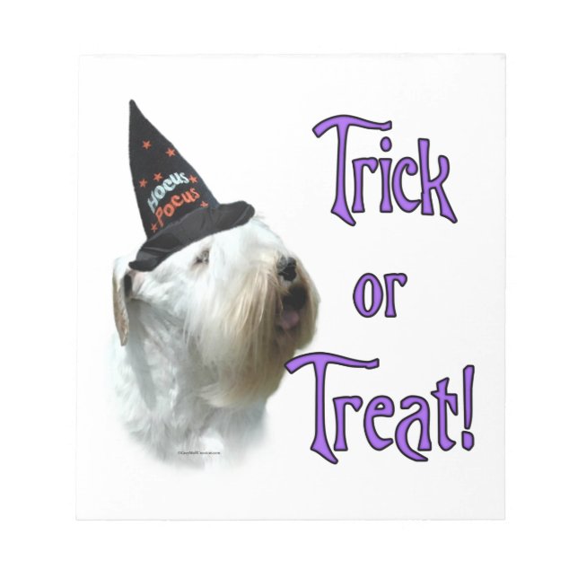Sealyham Terrier Trick oder Treat Notizblock (Vorderseite)