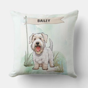 Sealyham Terrier Wasserfarbe Personalisierter Hund Kissen