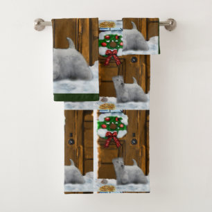 Sealyham Terrier Weihnachten Badhandtuch Set