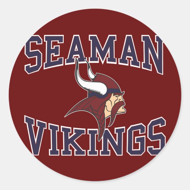 Seaman Vikings Runder Aufkleber (Vorderseite)