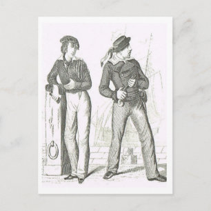 Seamen  1800s postkarte