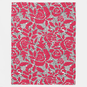 Seamless abstract lace romantic retro vintage red fleecedecke
