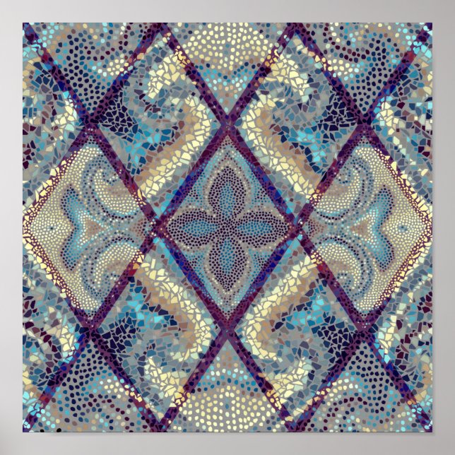 Seamless background pattern. Mosaic art pattern of Poster (Vorne)