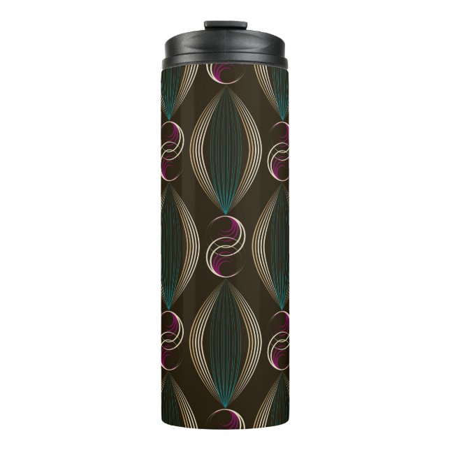 Seamless beautiful art deco pattern ornament. Geom Thermosbecher (Vorderseite)