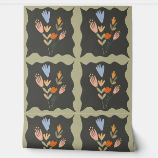 Seamless botanical vector pattern with flower bouq tapete