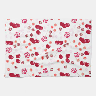 Seamless bright Cherry Bery Candy Lollipops süß Geschirrtuch