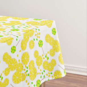 Seamless bright lemon slices candy lollipops sweet tischdecke