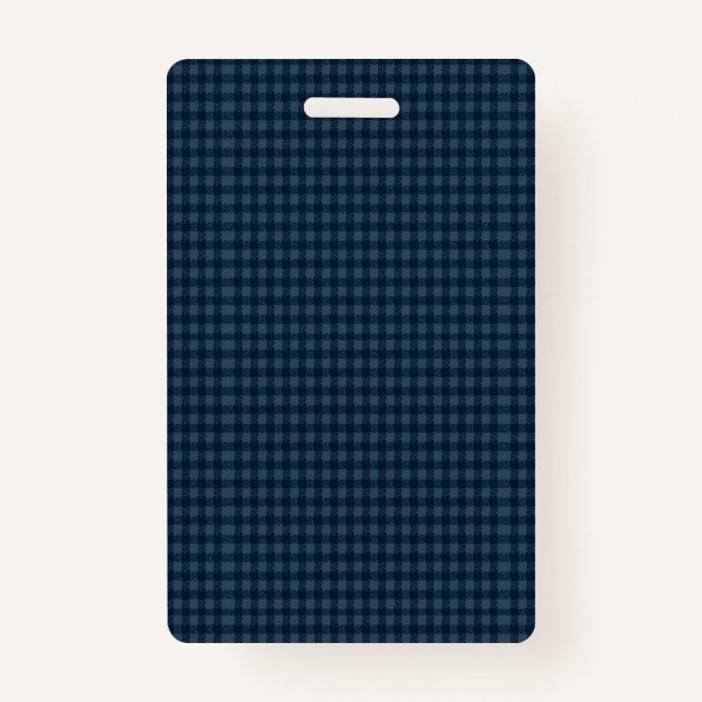 Seamless Dark Blue & Gray Gingham Rustic Pattern Ausweis (Vorderseite)