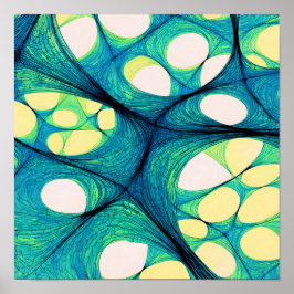 Seamless Electric Flow White Background Pattern Poster