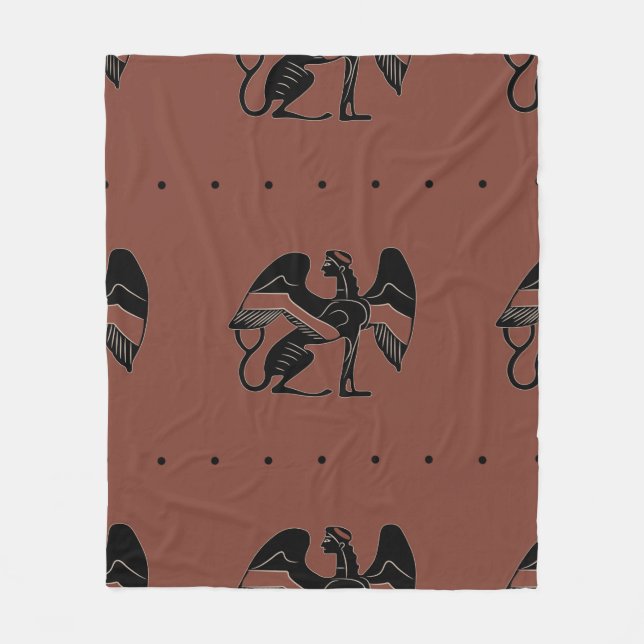Seamless ethnic pattern with fantastic winged sphi fleecedecke (Vorderseite)