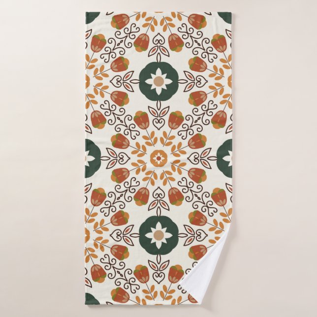 Seamless floral natural abstract geometric pattern badehandtuch (Badehandtuch)
