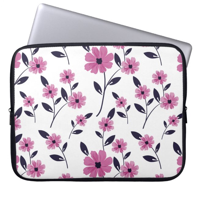 Seamless floral Pattern background,  hand drawn fl Laptopschutzhülle (Vorderseite)