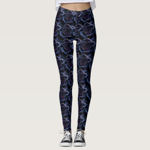 Seamless Floral Pattern Fotograph - Dark Blue and Leggings