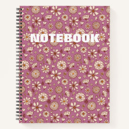 Seamless Floral pattern maroon Notizbuch