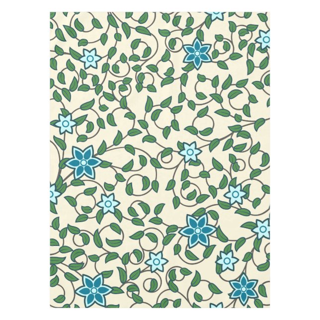 Seamless floral pattern on beige background tischdecke (Vorderseite)