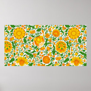 Seamless floral pattern, spring / summer backdrop. poster
