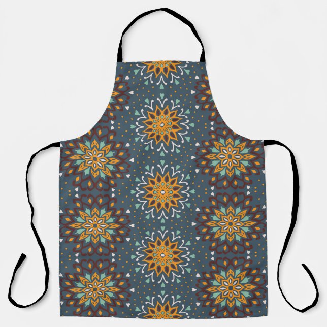 Seamless floral pattern. Stylized doodle flowers.  Schürze (Vorderseite)