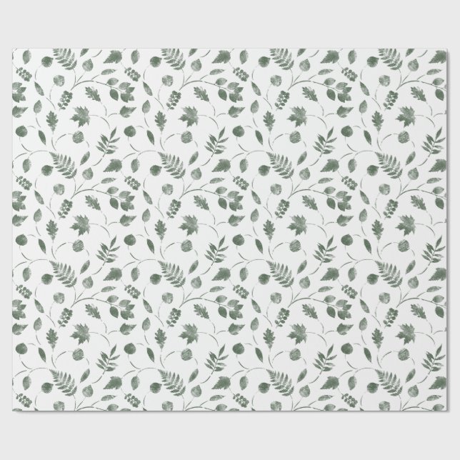 seamless floral pattern with leaves geschenkpapier (Flach)