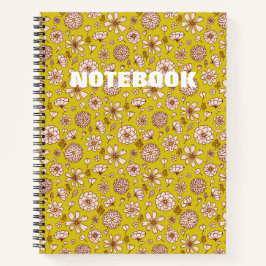 Seamless Floral pattern yellow Notizbuch