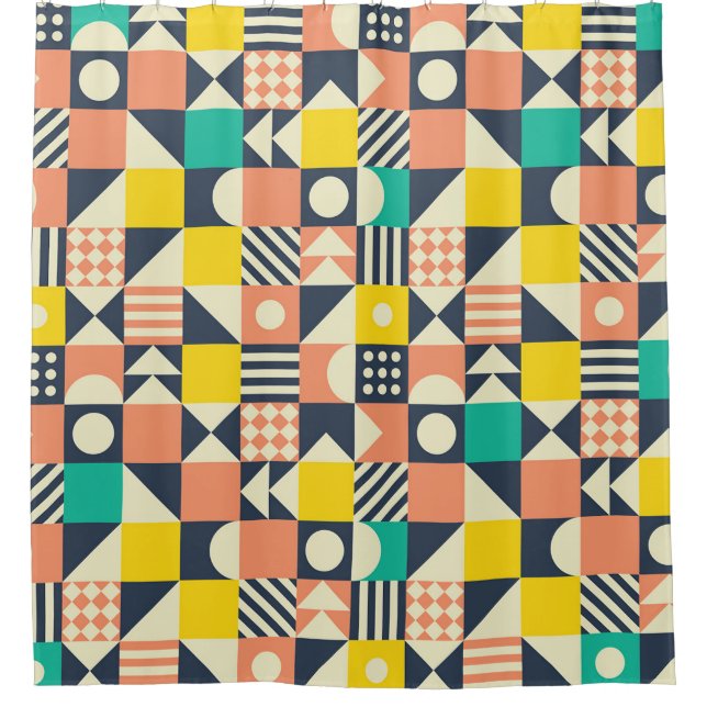 seamless geometric colorful pattern duschvorhang (Vorderseite)