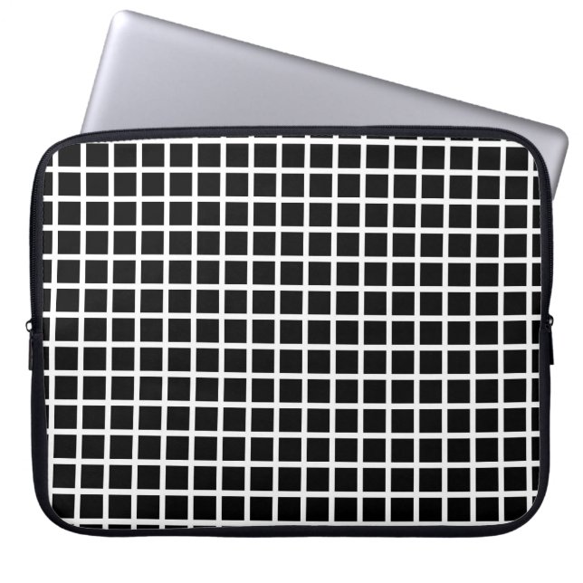 Seamless geometric pattern. Black square on white  Laptopschutzhülle (Vorderseite)