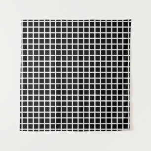Seamless geometric pattern. Black square on white  Wandteppich