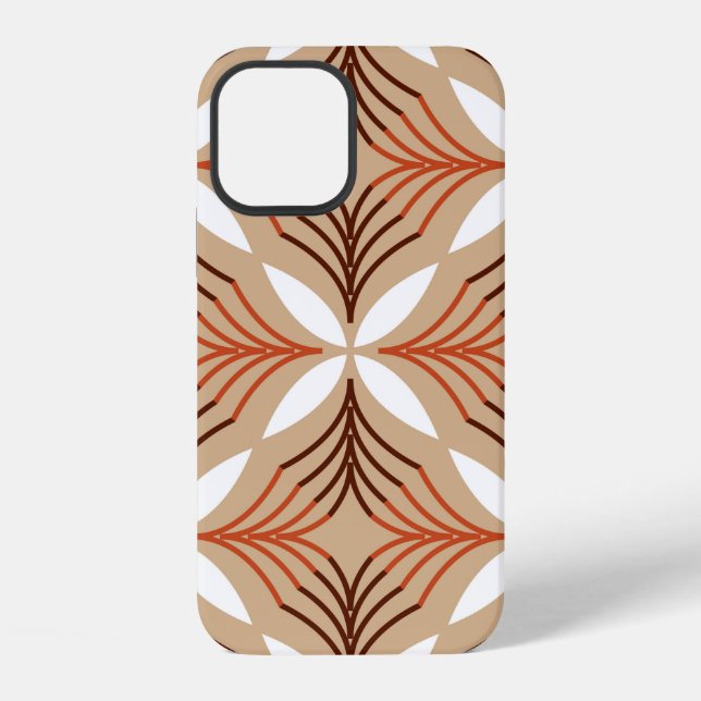 Seamless geometric pattern with flowers iPhone 12 hülle (Rückseite)
