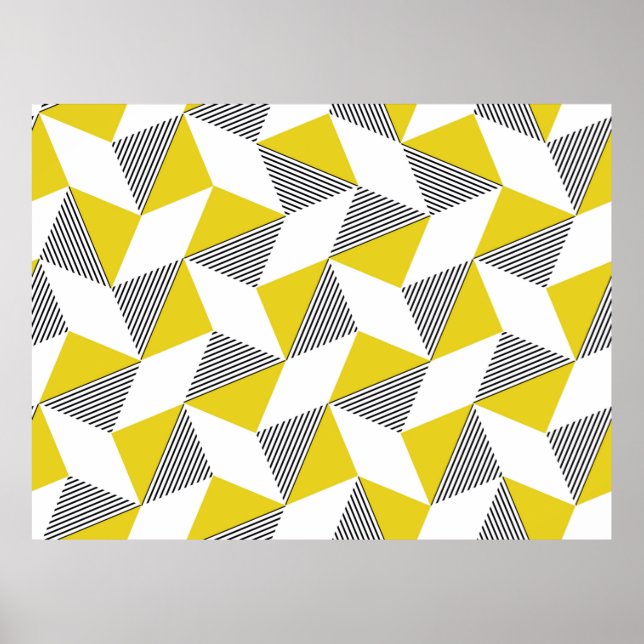 Seamless geometric pattern with triangles,  rhombu poster (Vorne)