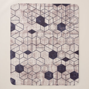 Seamless grungon hexagon Muster isometrische Geome Sherpadecke