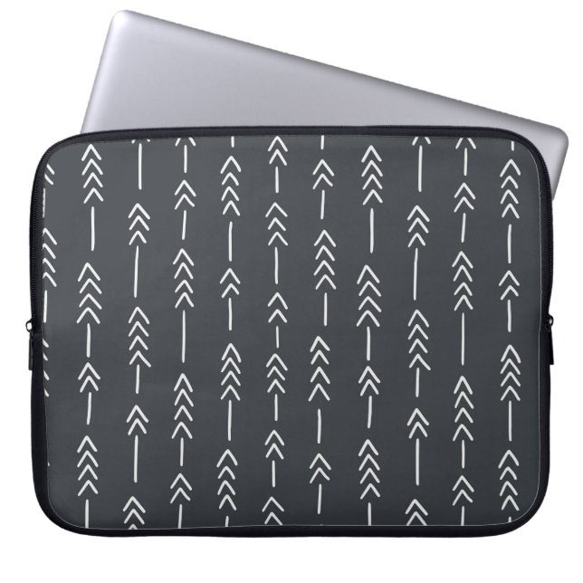 Seamless hand drawn geometric tribal pattern with  laptopschutzhülle (Vorderseite)