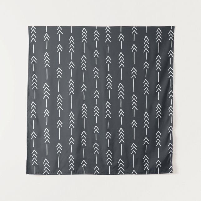 Seamless hand drawn geometric tribal pattern with  wandteppich (Vorderseite)