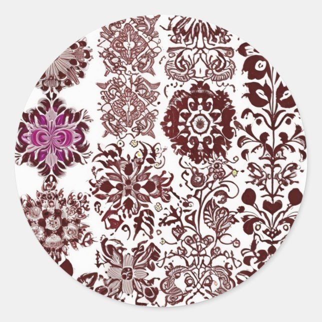 Seamless Henna Mehndi Design Runder Aufkleber (Vorderseite)