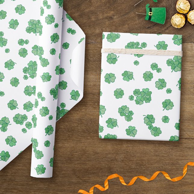 Seamless Lucky Four-Leaf Clover Pattern Geschenkpapier (Von Creator hochgeladen)
