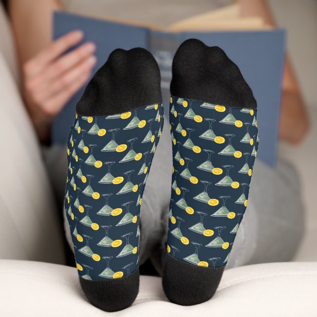 Seamless Margarita Cocktail Muster Socken (Unterseite)