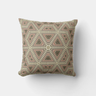 Seamless-Mosaik-abstrakt-Kaleidoskop-Beige-Triang Kissen