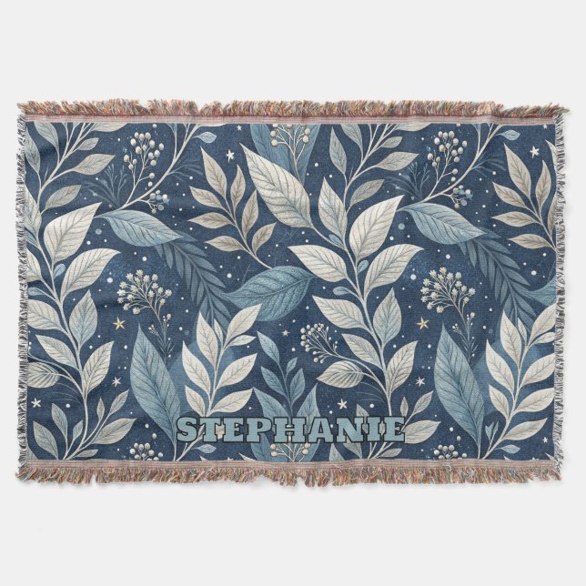 Seamless Night Garden Botanisches Muster Decke (Vorderseite)