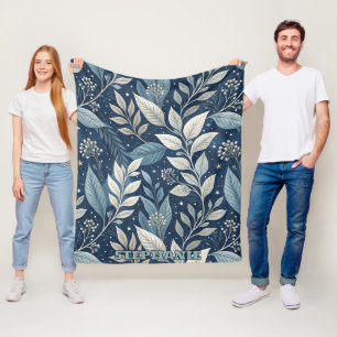Seamless Night Garden Botanisches Muster Fleecedecke