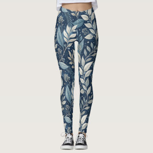 Seamless Night Garden Botanisches Muster Leggings