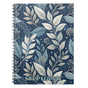 Seamless Night Garden Botanisches Muster Notizblock